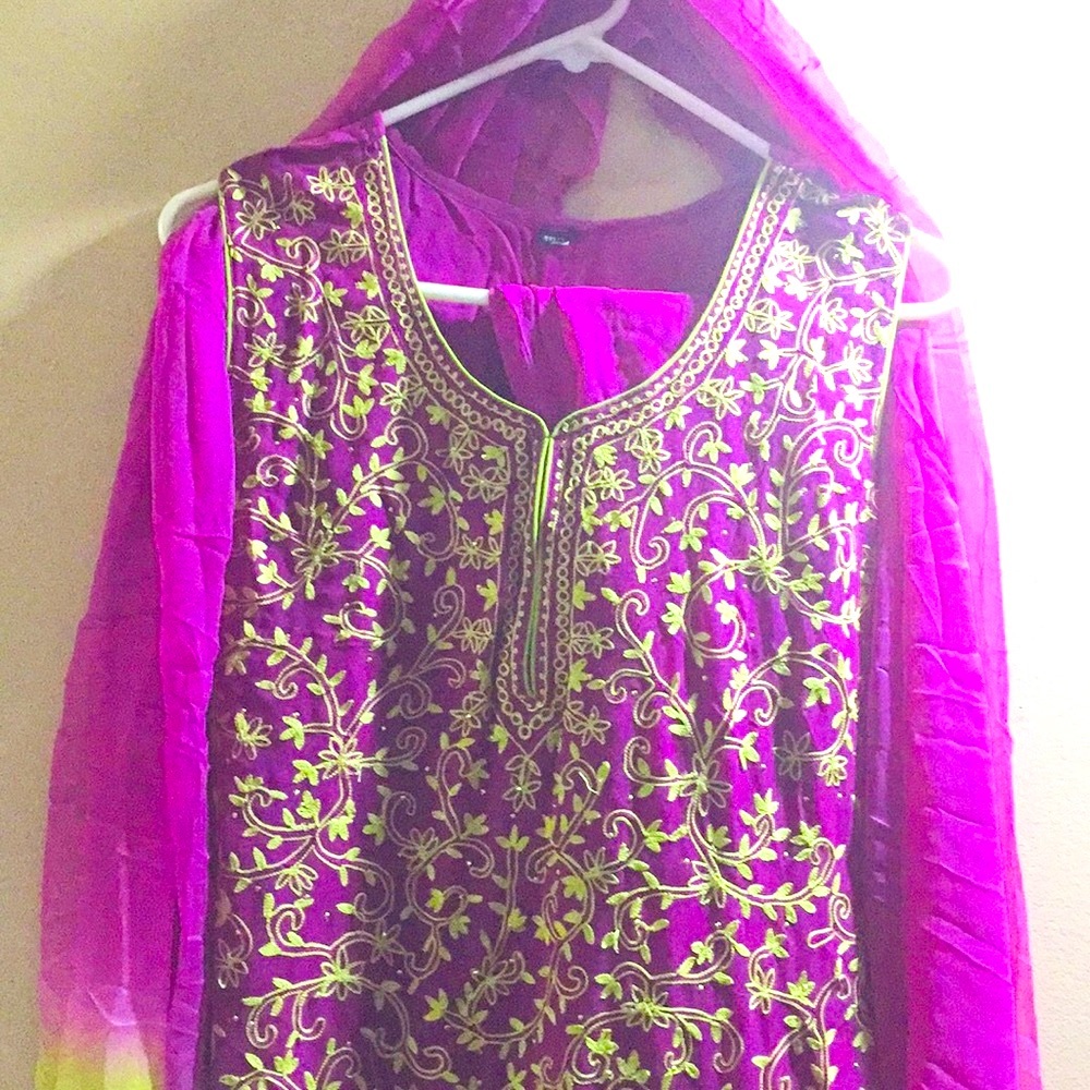 Absolutely Beautiful Double Colored Embroidered I… - image 2